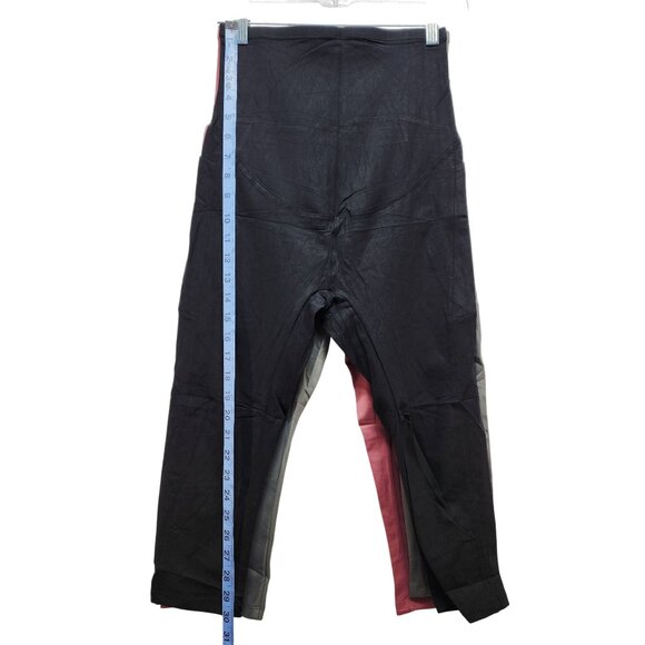 Womens 3-Piece Stretchable maternity pregnancy leggings Trio Black Red Size S - Picture 5 of 8